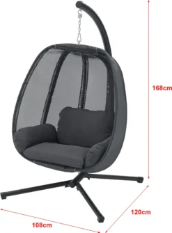 Hängesessel Abegondo Mit Gestell Und Kissen Indoor Outdoor Max. 120 Kg Hängekorb Hängestuhl Für Innen- Und Außen Stahlgestell Dunkelgrau -Stil Beet Verkaufsgeschäft 968970bfab0684336c56099f8a4e47a2