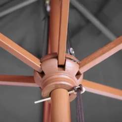 Sonnenschirm Florida, Gartenschirm Marktschirm, Ø 3m Polyester/Holz Anthrazit -Stil Beet Verkaufsgeschäft 96af358b3359d1a0363561a6e3d542e7