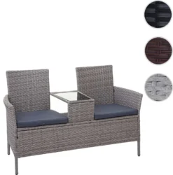 Poly-Rattan Sitzbank Mit Tisch MCW-E24, Gartenbank Sitzgruppe Gartensofa, 132cm Grau, Kissen Dunkelgrau 16 Poly-Rattan Sitzbank Mit Tisch MCW-E24, Gartenbank Sitzgruppe Gartensofa, 132cm Grau, Kissen Dunkelgrau -Stil Beet Verkaufsgeschäft 97a1cbf30ba3fcb23cdb9ac5773e868b