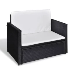 VidaXL 2-tlg. Garten-Lounge-Set Mit Auflagen Poly Rattan Schwarz -Stil Beet Verkaufsgeschäft 97d01cc544d9a4dd58c2122cd7253296