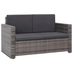 VidaXL 2-tlg. Garten-Lounge-Set Mit Auflagen Poly Rattan Grau -Stil Beet Verkaufsgeschäft 992b882eb75c6938b9cf602b5fb6a226