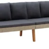 VidaXL 3-Sitzer-Gartensofa Mit Auflagen Poly Rattan Beige