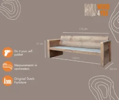 Wood4You Gartenbank Holz "Vlieland" - Wetterfest Massivholz Rustikal - Holzbank Sitzbank Balkonmöbel Terassenmöbel Ohne Kissen - DIY Baumbank Mit Lehne - Gerüstholz -Stil Beet Verkaufsgeschäft 99b0a5851863e09d7288e167b0c2a033