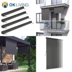 OK-Living Senkrechtmarkise Sonnenschutzrollo Seitenmarkise Anthrazit 250x140 Cm -Stil Beet Verkaufsgeschäft 9a28663e646a01af5b528235f58dab69