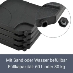 Juskys Schirmgewicht 4er-Set Quad Für Schirmständer Mit 60 Liter Wasser Oder 80 Kg Sand Befüllbar HDPE Kunststoff Sonnen-Schirmständer -Stil Beet Verkaufsgeschäft 9b006308eb3b146413ede9d5127c5202