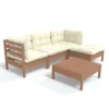 VidaXL 5-tlg. Garten-Lounge-Set Mit Kissen Honigbraun Kiefernholz