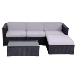 SVITA California Poly Rattan Lounge Schwarz Gartenmöbel 11 SVITA California Poly Rattan Lounge Schwarz Gartenmöbel -Stil Beet Verkaufsgeschäft 9c049781b74a4cfb78f573214b1f7ee4