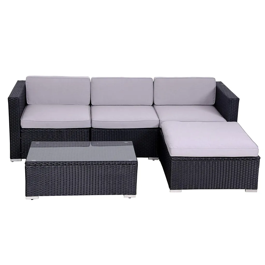 SVITA California Poly Rattan Lounge Schwarz Gartenmöbel 6 SVITA California Poly Rattan Lounge Schwarz Gartenmöbel - Image 6