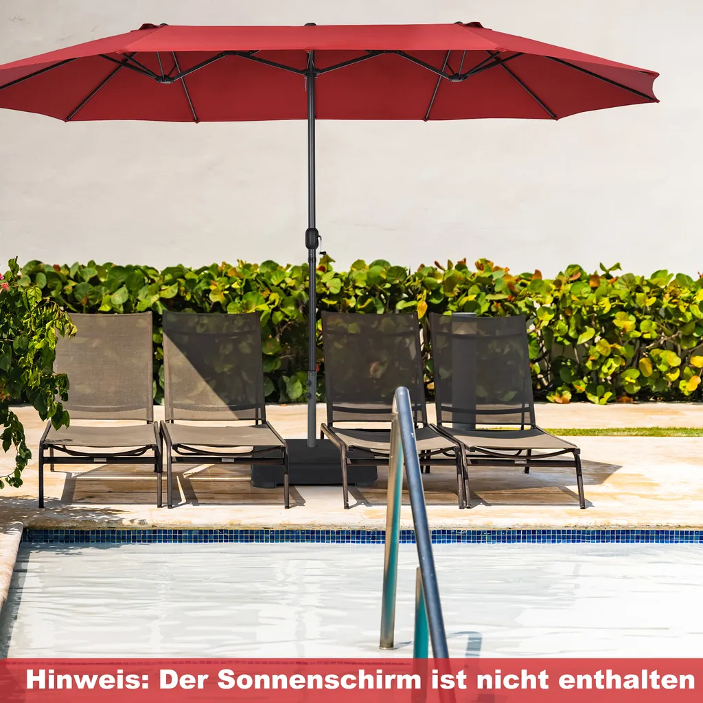COSTWAY Sonnenschirmständer Mit Sandsäcken (90 Kg Füllkapazität), 2 Feststellknöpfen, Sonnenschirm Ständer Befüllbar, Schirmständer Marktschirmständer Für Terrasse, Garten 2 COSTWAY Sonnenschirmständer Mit Sandsäcken (90 Kg Füllkapazität), 2 Feststellknöpfen, Sonnenschirm Ständer Befüllbar, Schirmständer Marktschirmständer Für Terrasse, Garten - Image 2