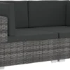 VidaXL Ecksofas 2 Stk. Mit Auflagen Poly Rattan Grau