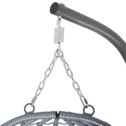 Juskys Hängesessel Aria Mit Kissen - Höhenverstellbar & Faltbar - Polyrattan Hängeschaukel Outdoor & Indoor - Korbhängesessel Silber Bis 130kg -Stil Beet Verkaufsgeschäft 9cf2108b028196678db48acc0ecbc309