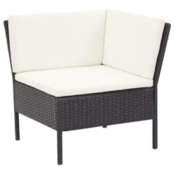 VIDAXL 3-tlg. Garten-Lounge-Set Mit Auflagen Poly Rattan Schwarz -Stil Beet Verkaufsgeschäft 9d2de583a01943c1e16e46dc34595d67