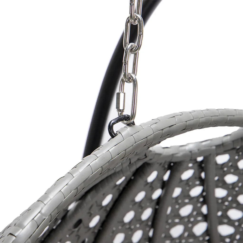 HOME DELUXE - Polyrattan Hängesessel TWIN Grau - Komplett Inkl. Regenabdeckung Hängestuhl Hängekorb Gartenliege 11 HOME DELUXE - Polyrattan Hängesessel TWIN Grau - Komplett Inkl. Regenabdeckung Hängestuhl Hängekorb Gartenliege - Image 11