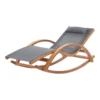 Schaukelliege Iasmos 167 X 71 X 73 Cm Liegestuhl Mit Kopfkissen Und Armlehnen Schaukelstuhl Relaxliege Liege Lärchenholz Dunkelgrau