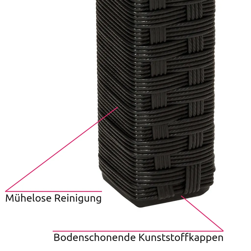 Tectake Sonnenliege Rattan Sofia - Schwarz 5 Tectake Sonnenliege Rattan Sofia - Schwarz - Image 5