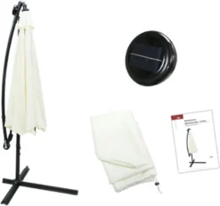 Luxus Sonnenschirm Mit LED Beleuchtung Ampelschirm 350 Cm Garten Schirm Pavillon - Creme -Stil Beet Verkaufsgeschäft 9e39083381e90e6949910f960cc5e3b6