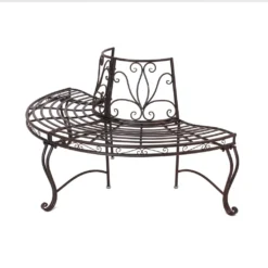 Metall-Bank 'Halbkreis' Möbel Garten Terrasse Balkon Bequem, Ranken Muster -Stil Beet Verkaufsgeschäft 9e5d69151a2305eec3fed34b4981097c
