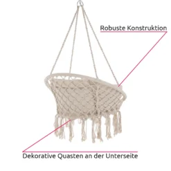 Tectake Hängesessel Grazia - Beige -Stil Beet Verkaufsgeschäft 9f1e03baa7f401c127ea01e2a0406960