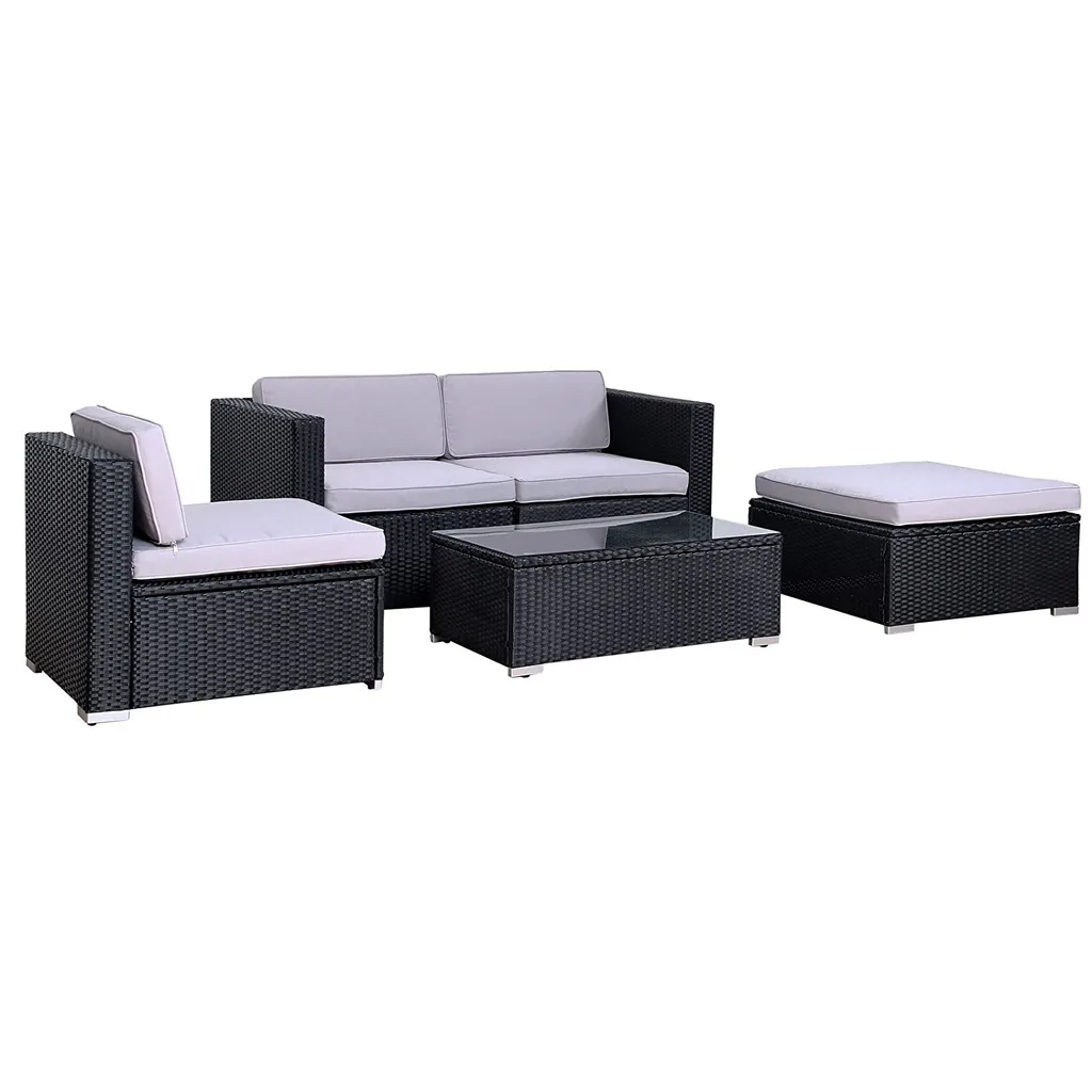 SVITA California Poly Rattan Lounge Schwarz Gartenmöbel 2 SVITA California Poly Rattan Lounge Schwarz Gartenmöbel - Image 2