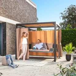 HOME DELUXE Pavillon Gartenliege PROVENCE - 236 X 180 X 210 Cm |Gartenliege Mit Sonnendach, Schwebeliege Mit Rattanbett, Doppelliege, Hollywoodschaukel -Stil Beet Verkaufsgeschäft 9fd7a8003ea973dc01b7ae9b756132b9