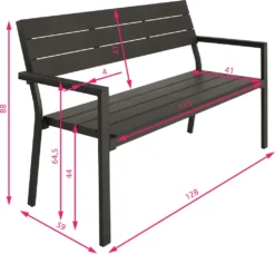 Tectake Gartenbank Line 2-Sitzer Mit Aluminiumrahmen 128x59x88cm - Dunkelgrau -Stil Beet Verkaufsgeschäft a0cc70fa97c1dd1ee6755bfecd8f3fea