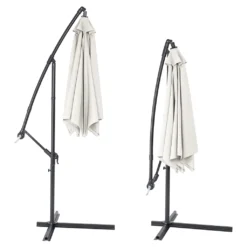 Kingsleeve Sonnenschirm Mit Ständer 300 Cm Groß UV Schutz 40+ Kurbel Neigbar Alu Wasserabweisend Windfest Ampelschirm Garten Terrasse Balkon, Farbe:creme -Stil Beet Verkaufsgeschäft a10c4cef57b34d10fca4cf1c1a337d7e