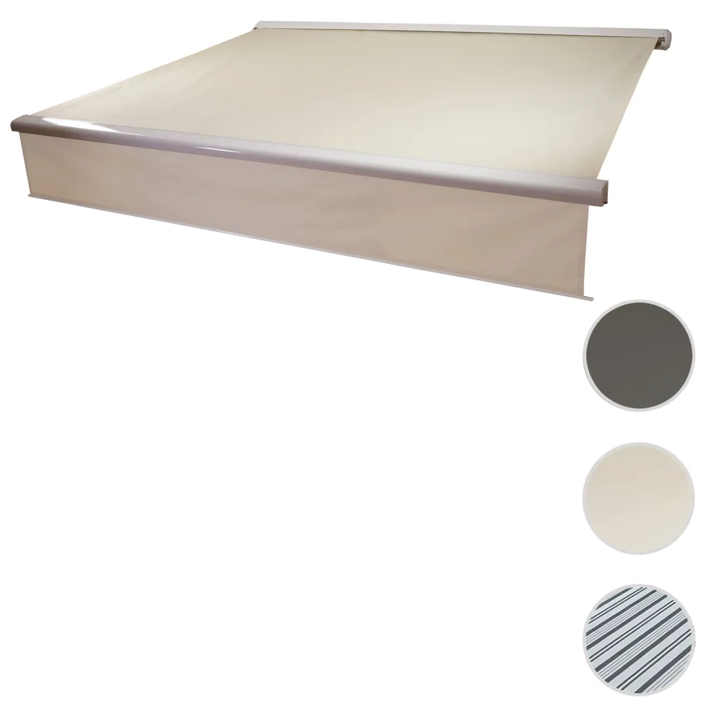 Elektrische Kassetten-Markise H124, Vollkassette, 4x3m Ausfahrbarer Volant Polyester Creme 8 Elektrische Kassetten-Markise H124, Vollkassette, 4x3m Ausfahrbarer Volant Polyester Creme - Image 8