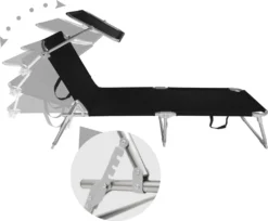 Tectake Gartenliege 4-stufig - Schwarz -Stil Beet Verkaufsgeschäft a1397fc43d818a8f21f261def7be8c6a