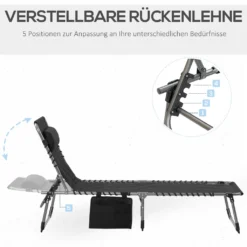 Outsunny Sonnenliege Faltbar Gartenliege Klappliege Mit Kissen Garten 5-stufige Rückenlehne Verstellbar Stahl Oxford-Stoff Schwarz 188 X 57 X 30 Cm 12 Outsunny Sonnenliege Faltbar Gartenliege Klappliege Mit Kissen Garten 5-stufige Rückenlehne Verstellbar Stahl Oxford-Stoff Schwarz 188 X 57 X 30 Cm -Stil Beet Verkaufsgeschäft a1c88cbc72dccad76c08bcc6d46512dc
