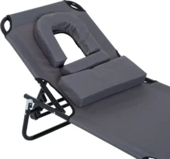 Outsunny Sonnenliege Gartenliege Relaxliege Dreibeinliege Mit Gesichtsöffnung Schwarz NEU -Stil Beet Verkaufsgeschäft a1cfa76b833897a5040ff6082ab49af4