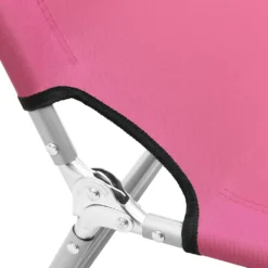 VidaXL Klappbare Sonnenliege Stahl Und Stoff Rosa -Stil Beet Verkaufsgeschäft a21b9621b8f2419e0fe00bd016f09fa7