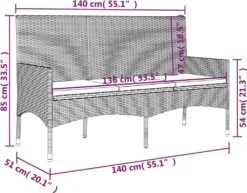 VidaXL Gartenbank 3-Sitzer Mit Kissen Schwarz Poly Rattan -Stil Beet Verkaufsgeschäft a32037532630dfac3729102036e53679