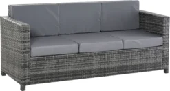 Outsunny Poly-Rattan Sofa Mit Kissen 3-Sitzer Garten Loungesofa Metall Polyester Grau 185 X 70 X 80 Cm -Stil Beet Verkaufsgeschäft a341666923c47e8ff5826e2f1f5c05a6