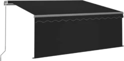 VidaXL Gelenkarmmarkise Mit Volant & LED 3x2,5 M Anthrazit