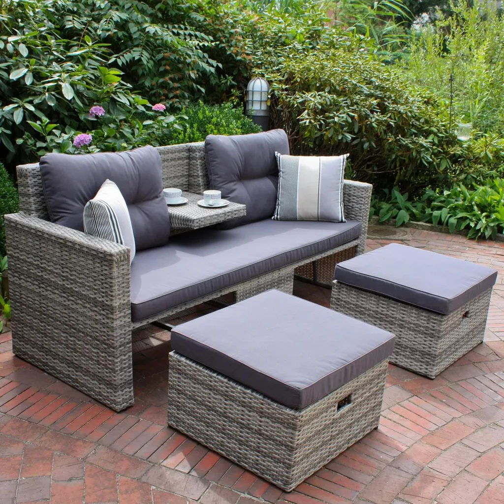 Garten Lounge Sofa Sitzgruppe Garten Couch Sessel Rattan Optik Gartenmöbel 6 Garten Lounge Sofa Sitzgruppe Garten Couch Sessel Rattan Optik Gartenmöbel - Image 6