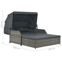 VidaXL 2-Personen-Sonnenliege Mit Sonnendach Poly Rattan Grau -Stil Beet Verkaufsgeschäft a45705a822d73bd3ab40c69ffa3886e7