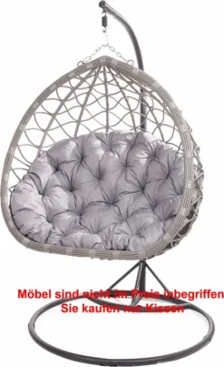 Sitzkissen 130/100 Cm |Kissen Für Hängesessel Grau |Schaukelkissen | Kissen Für Hängekorb|Setgarden