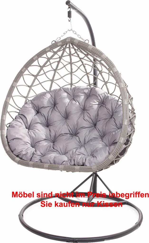 Sitzkissen 130/100 Cm |Kissen Für Hängesessel Grau |Schaukelkissen | Kissen Für Hängekorb|Setgarden 1 Sitzkissen 130/100 Cm |Kissen Für Hängesessel Grau |Schaukelkissen | Kissen Für Hängekorb|Setgarden