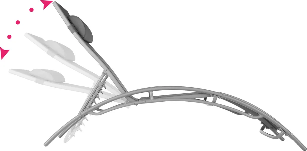 Tectake 2 Gartenliegen Aus Aluminium, 5-stufig - Grau 5 Tectake 2 Gartenliegen Aus Aluminium, 5-stufig - Grau - Image 5