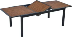 Merxx Gartentisch "Paxos" Ausziehbar 180/240 X 100 Cm - Aluminiumgestell Graphit Mit Akazienholz