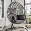 Destiny COCO DELUXE II Grau Meliert Hängesessel Polyrattan Hängekorb Hängestuhl
