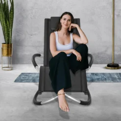 Tillvex® Gartenliege Schwarz Relaxliege Sonnenliege Schaukelliege Liegestuhl Camping Schwingliege -Stil Beet Verkaufsgeschäft a4f4d2ecf935f5e0844b411c6e79d89b