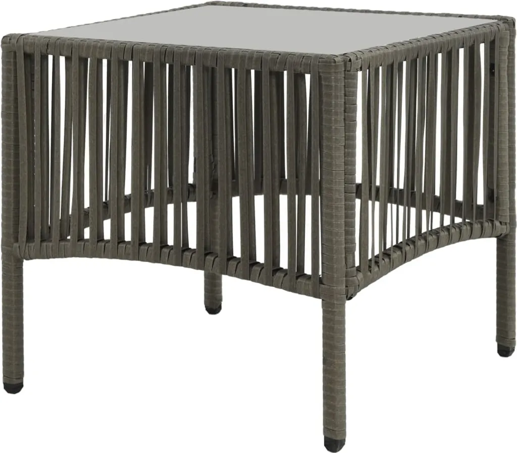 VidaXL Sonnenliegen 2 Stk. Mit Tisch Poly Rattan Grau 3 VidaXL Sonnenliegen 2 Stk. Mit Tisch Poly Rattan Grau - Image 3