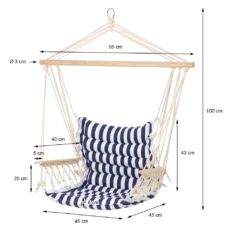 ProGarden Hängesessel Mit Blauen Streifen -Stil Beet Verkaufsgeschäft a67636bfe357dca47f52963ba6f1a4a9