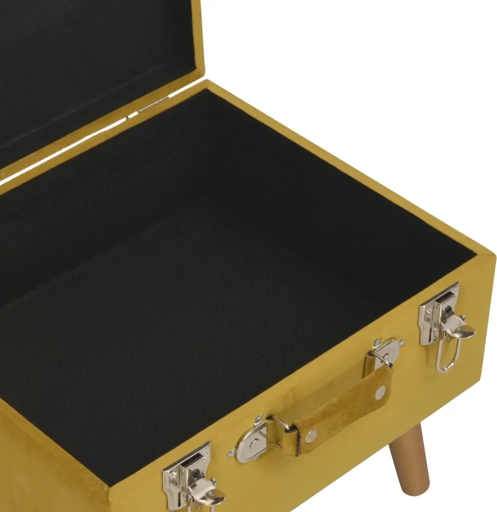 VidaXL Hocker Mit Stauraum 40 Cm Senfgelb Samt 8 VidaXL Hocker Mit Stauraum 40 Cm Senfgelb Samt - Image 8