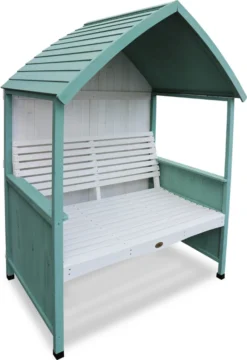 HABAU Laubenbank "Romantik" In Mintgrün Und Weiß, 120 X 76 X 170 Cm