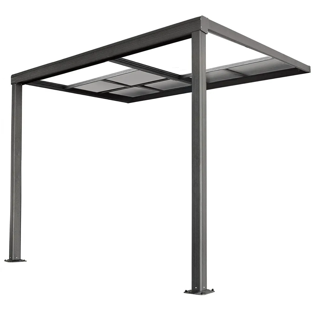 Juskys Terrassenüberdachung 7x3 M Mit Schiebedach - Terrassendach Aus Aluminium Mit Doppelstegplatten - Wetterfeste Überdachung Mit UV-Schutz - Grau 8 Juskys Terrassenüberdachung 7x3 M Mit Schiebedach - Terrassendach Aus Aluminium Mit Doppelstegplatten - Wetterfeste Überdachung Mit UV-Schutz - Grau - Image 8