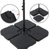 Mucola Schirmständer 60 L / 80 Kg 4er Set Ampelschirmständer Outdoor Schirmgewicht Bodenkreuz Sonnenschirmständer Schirmhalter Schirmfuß Wasser Sand Gefüllt Garten