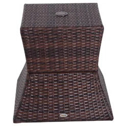 Outsunny Gartentisch Beistelltisch Sonnenschirmständer Gartenmöbel Terrasse Polyrattan Braun 54 X 54 X 55 Cm -Stil Beet Verkaufsgeschäft aa97efacd537b627d4d96b404497b0b3