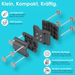 KESSER® Premium Sonnenschirmhalter Universal Balkongeländer - Schirmständer Für Eckige Und Runde Schirme | Balkon Terrasse Sonnenschirm Halterung Hohe Flexibilität | Starke Klemmkraft, Farbe:Anthrazit / Grau -Stil Beet Verkaufsgeschäft aacc9708210f7b497ab3df298d8b58f7